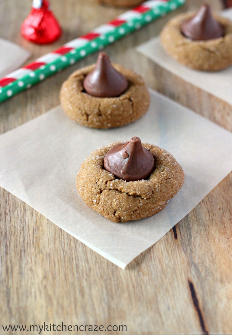 Gingerbread Kiss Cookies - My Kitchen Craze