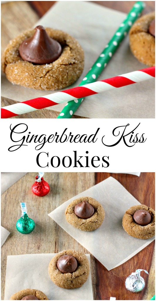 Gingerbread Kiss Cookies l My Kitchen Craze