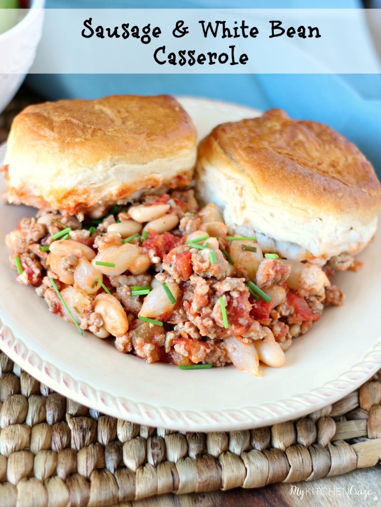 Sausage & White Bean Casserole l My Kitchen Craze l The perfect 30 minute meal that will Wow your family and be on the table in no time! This is a delicious casserole you won't want to miss!