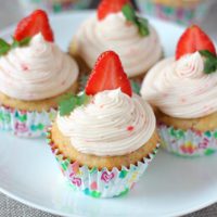 Strawberry Cupcakes with Strawberry Buttercream ~ A fluffy and moist cupcake, that's perfect for your someone special ~ www.mykitchencraze.com