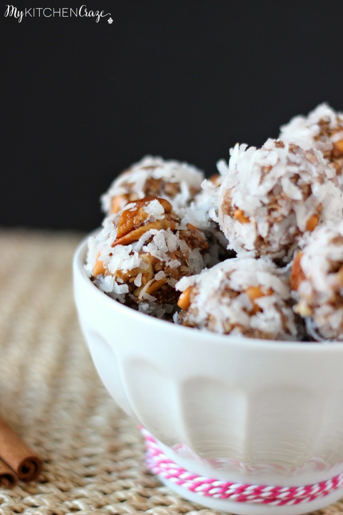 Coconut Peanut Butter Snack Bites ~ Need to grab and go? These snack bites are perfect for you. ~ www.mykitchencraze.com