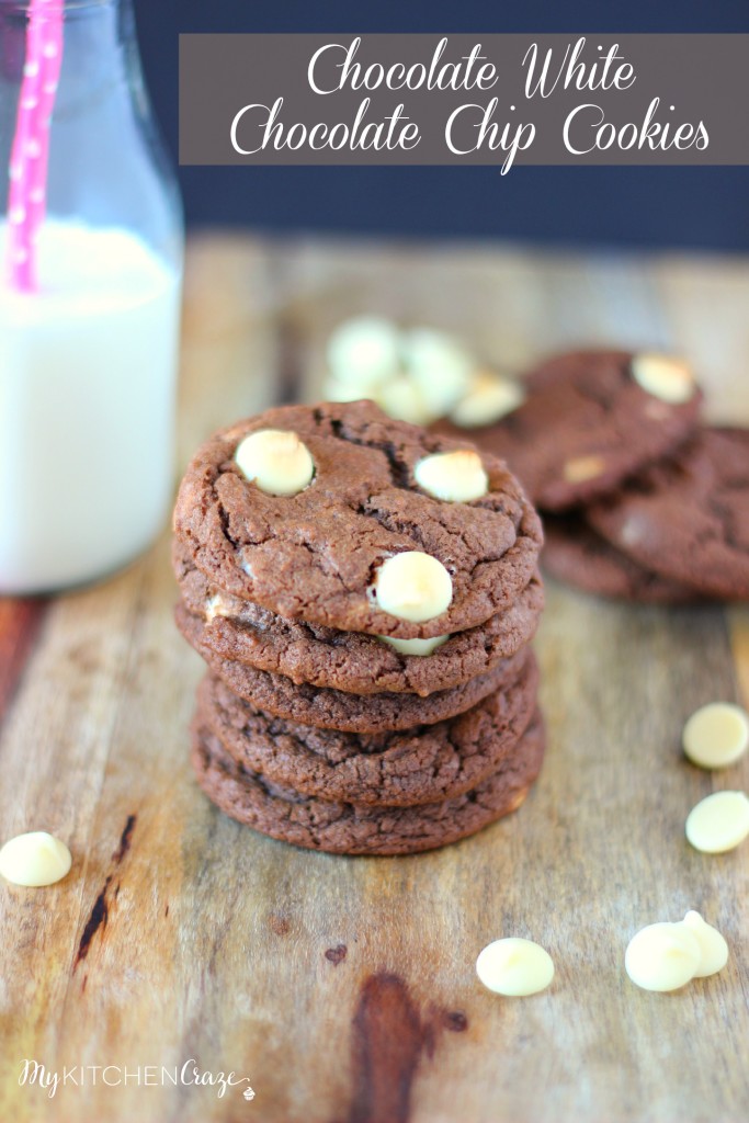 Chocolate White Chocolate Chip Cookies ~ A delicious, chewy and soft center Chocolate White Chocolate Chip Cookie. No need to buy them anywhere else. Make them yourself! ~ www.mykitchencraze.com