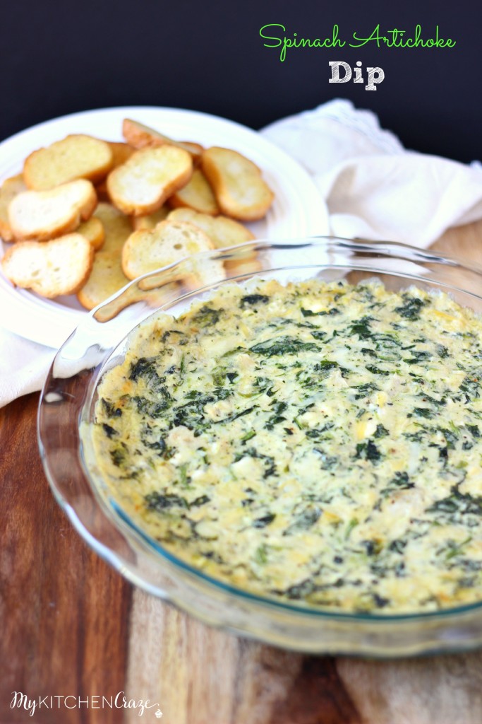 Spinach Artichoke Dip ~ A creamy, cheesy and easy appetizer that everyone will love. ~ www.mykitchencraze.com