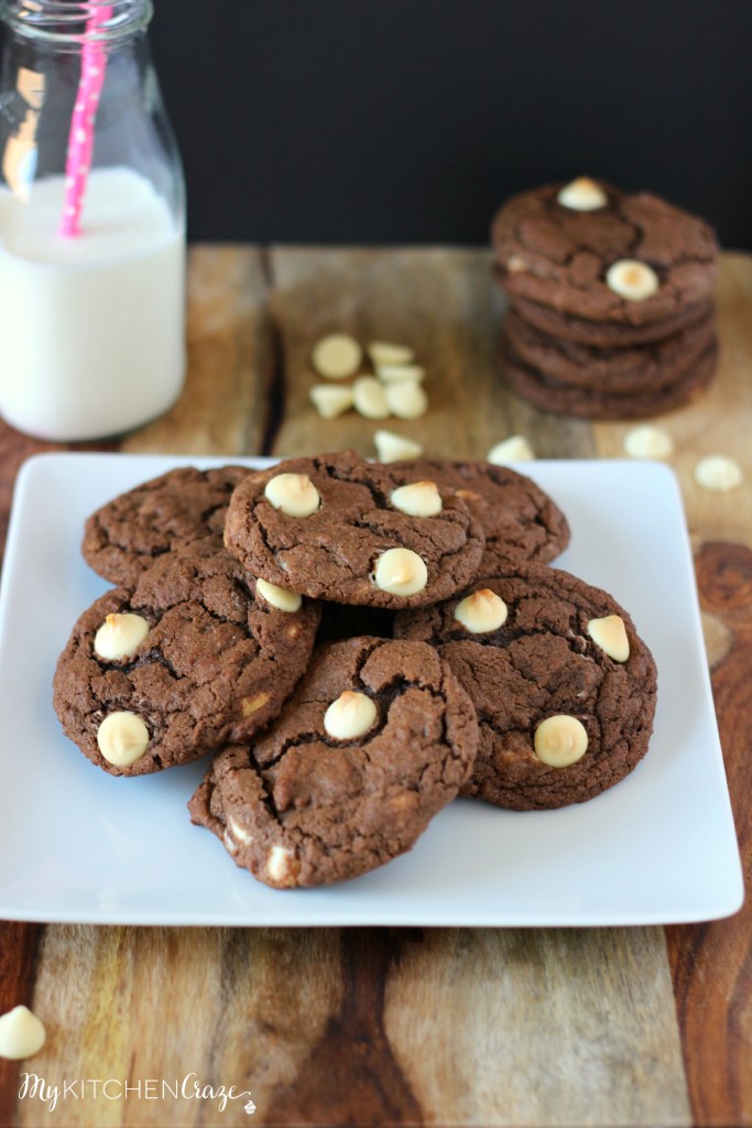 Chocolate White Chocolate Chip Cookies ~ A delicious, chewy and soft center Chocolate White Chocolate Chip Cookie. No need to buy them anywhere else. Make them yourself! ~ www.mykitchencraze.com