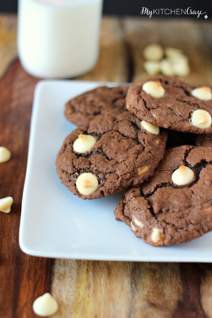 Chocolate White Chocolate Chip Cookies ~ A delicious, chewy and soft center Chocolate White Chocolate Chip Cookie. No need to buy them anywhere else. Make them yourself! ~ www.mykitchencraze.com