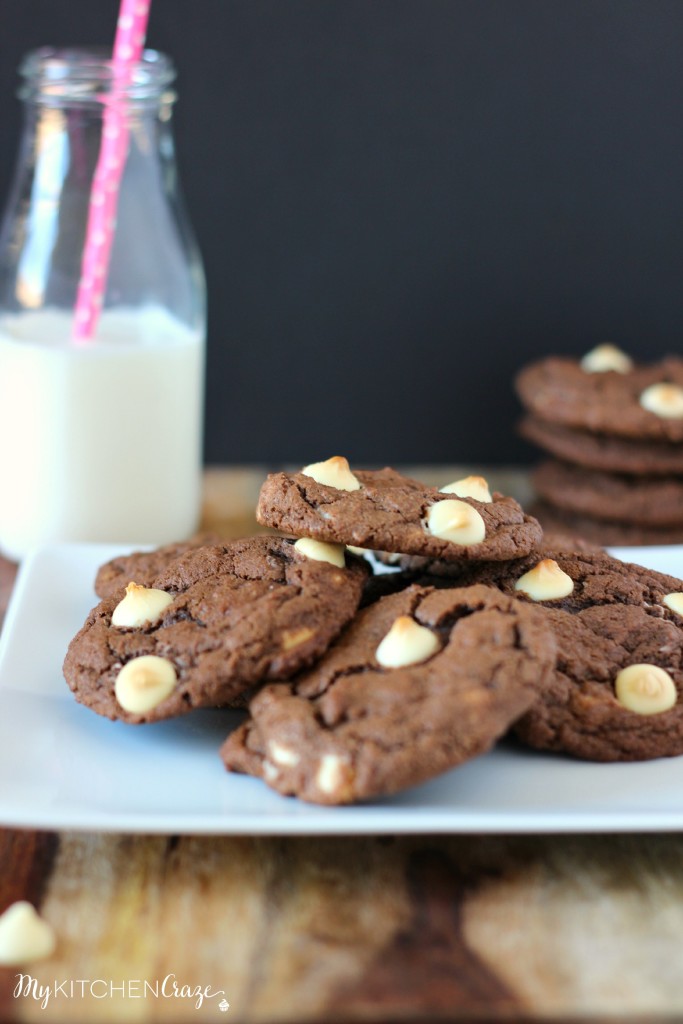 Chocolate White Chocolate Chip Cookies ~ A delicious, chewy and soft center Chocolate White Chocolate Chip Cookie. No need to buy them anywhere else. Make them yourself! ~ www.mykitchencraze.com