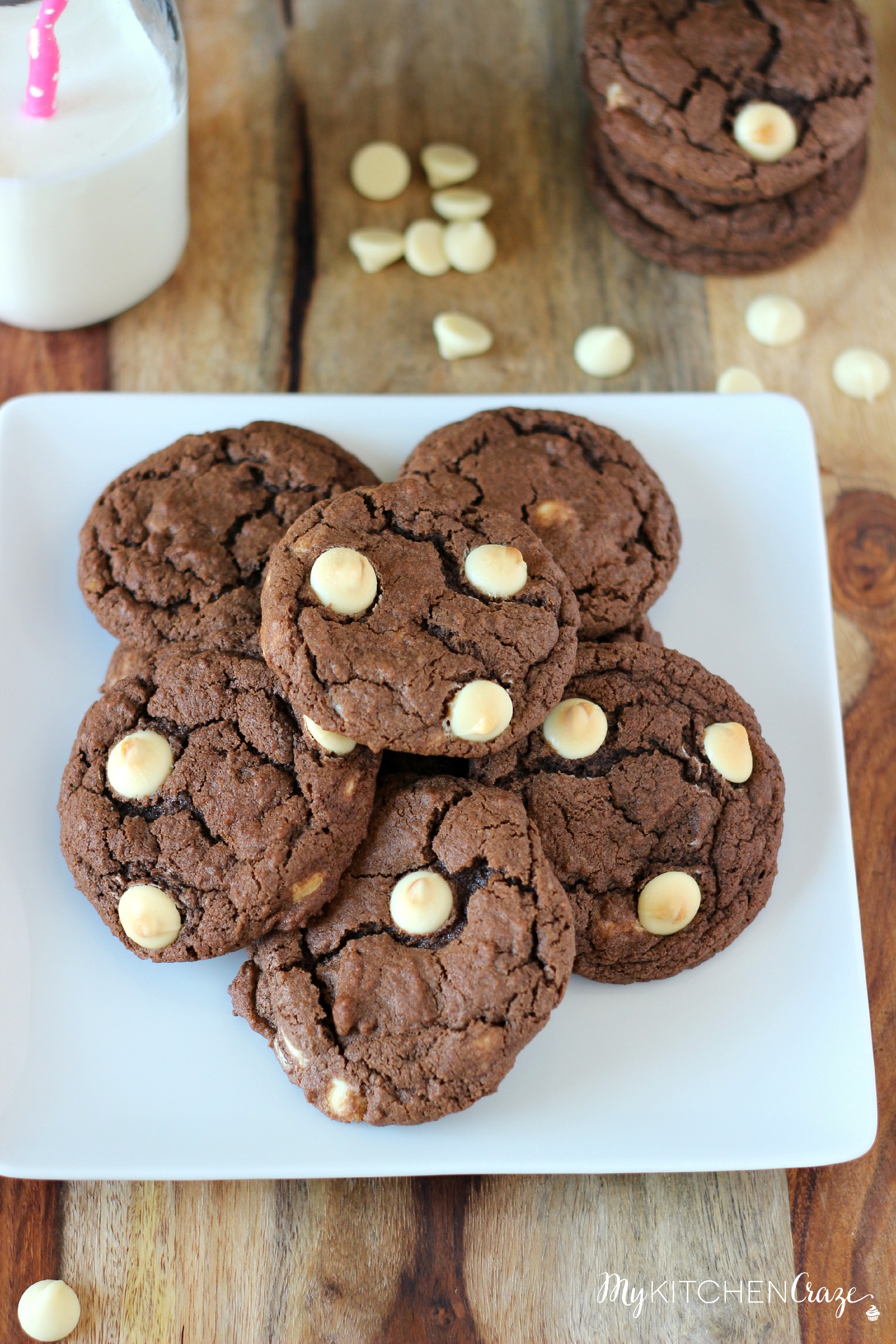 Chocolate White Chocolate Chip Cookies ~ A delicious, chewy and soft center Chocolate White Chocolate Chip Cookie. No need to buy them anywhere else. Make them yourself! ~ www.mykitchencraze.com