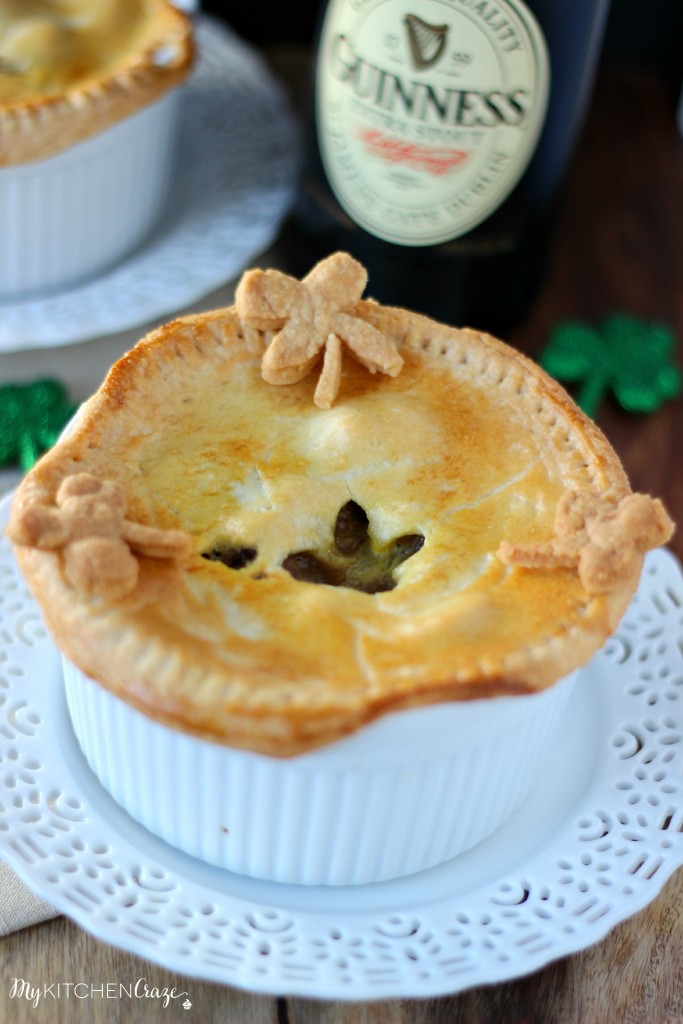 Guinness Beef Pot Pie ~ Delicious meat braised in Guinness beer then added vegetables, makes this pot pie out of this world! ~ www.mykitchencraze.com