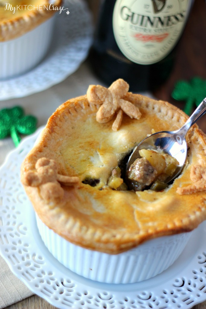 Guinness Beef Pot Pie ~ Delicious meat braised in Guinness beer then added vegetables, makes this pot pie out of this world! ~ www.mykitchencraze.com