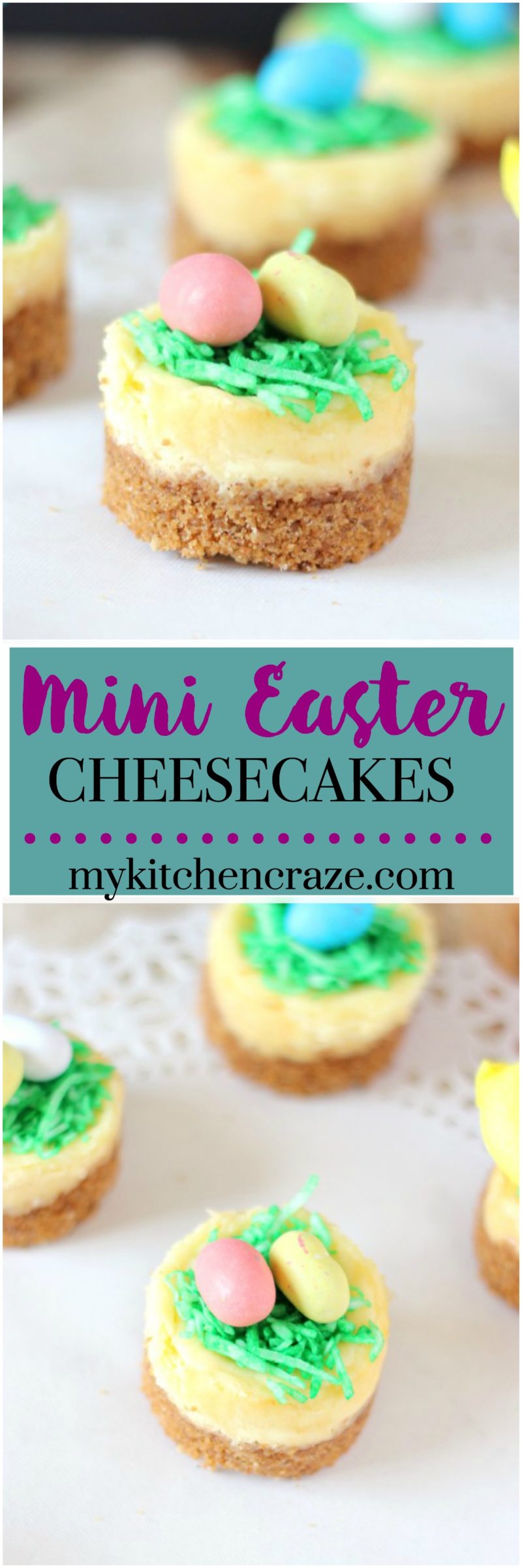 Mini Easter Cheesecakes - My Kitchen Craze