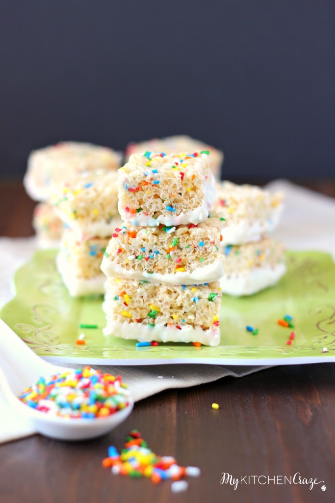 Funfetti Rice Krispie Treats ~ mykitchencraze.com ~ An easy and yummy treat that everyone will love!