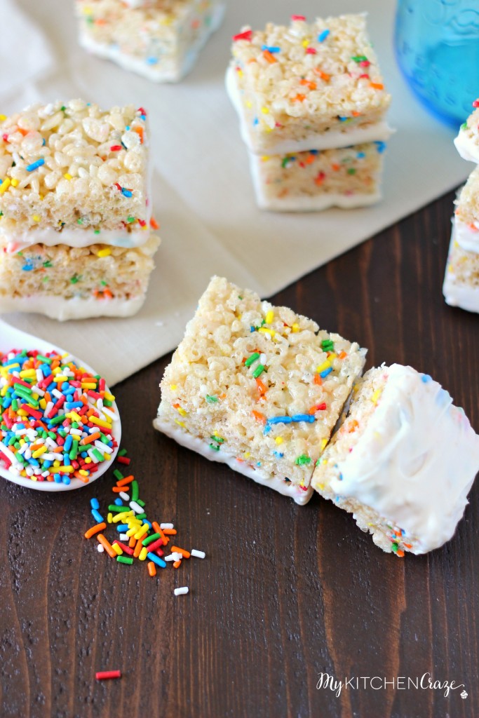 Funfetti Rice Krispie Treats ~ mykitchencraze.com ~ An easy and yummy treat that everyone will love!