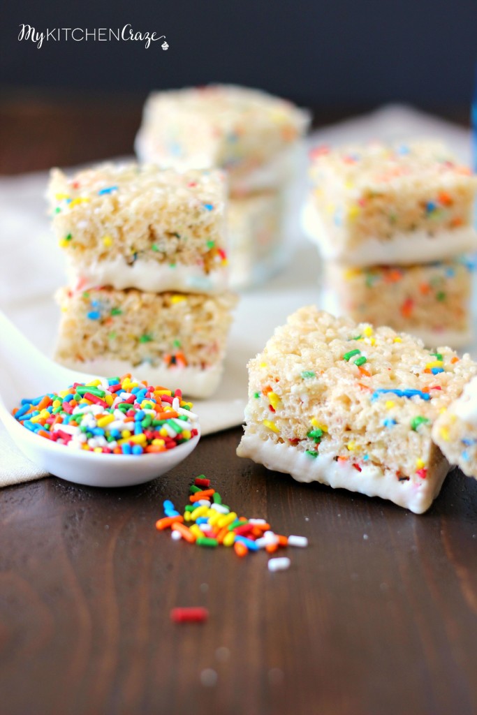 Funfetti Rice Krispie Treats ~ mykitchencraze.com ~ An easy and yummy treat that everyone will love!