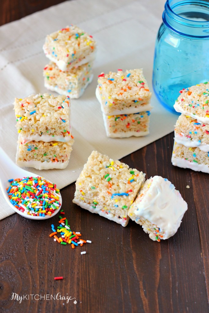 Funfetti Rice Krispie Treats ~ mykitchencraze.com ~ An easy and yummy treat that everyone will love!