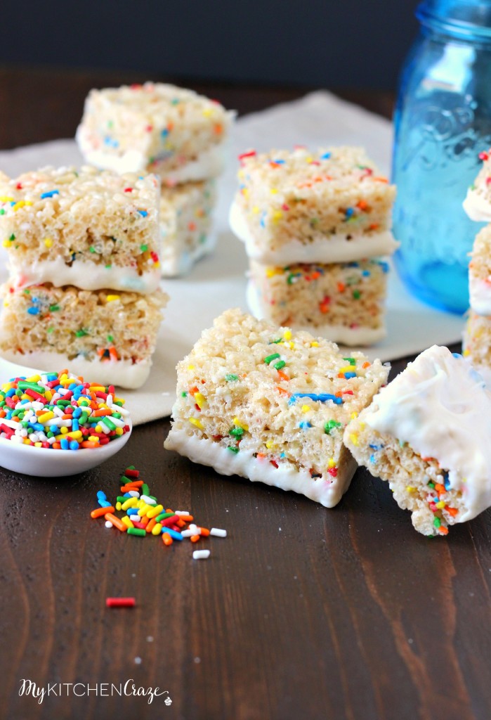 Funfetti Rice Krispie Treats ~ mykitchencraze.com ~ An easy and yummy treat that everyone will love!