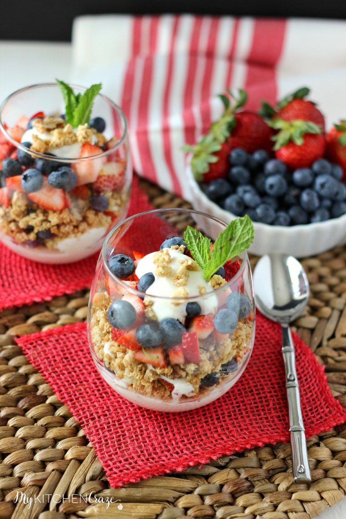 Berry Fruit & Yogurt Granola Parfait ~ www.mykitchencraze.com ~ A healthy, quick and nutritious parfait.