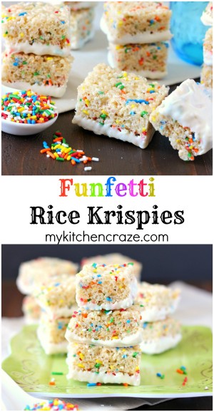 Funfetti Rice Krispie Treats - My Kitchen Craze