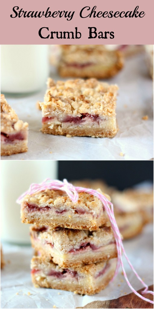 Strawberry Cheesecake Crumb Bars ~ www.mykitchencraze.com