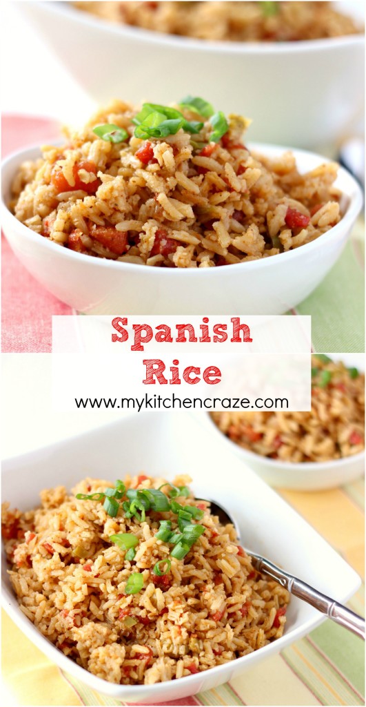 Spanish Rice ~ www.mykitchencraze.com~ A quick, easy and delicious side dish that you're going to love.