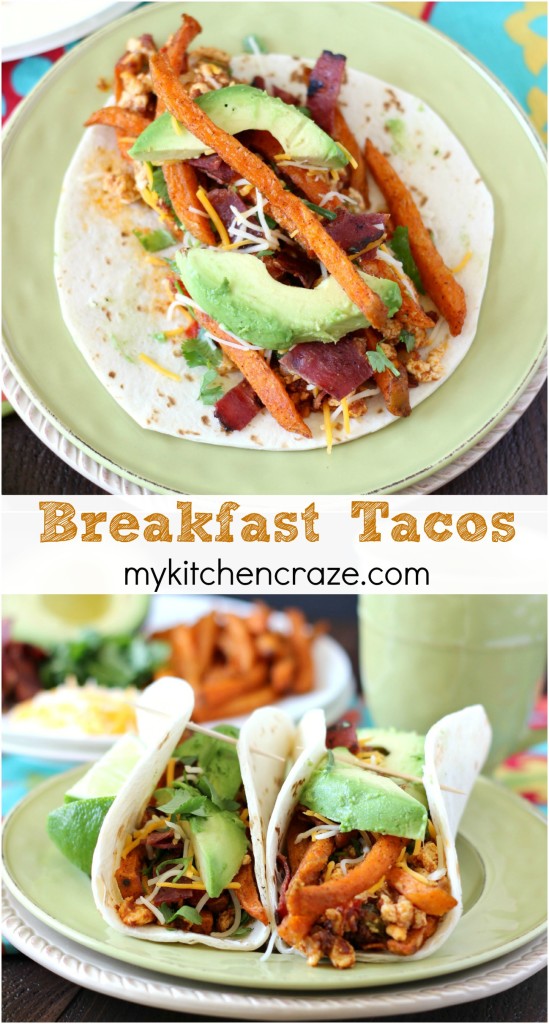 Breakfast Tacos ~ www.mykitchencraze.com ~ These delicious and tasty Breakfast Tacos are a perfect meal to get you going in the morning!