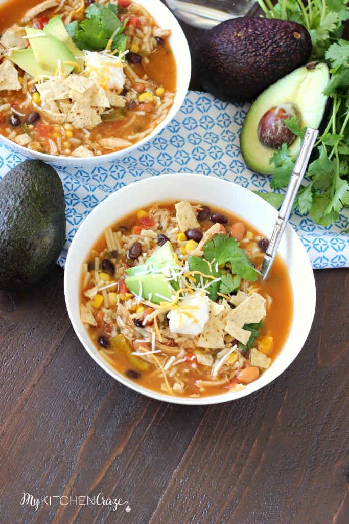 Taco Soup ~ mykitchencraze.com ~ A quick & easy soup recipe that has great flavor!