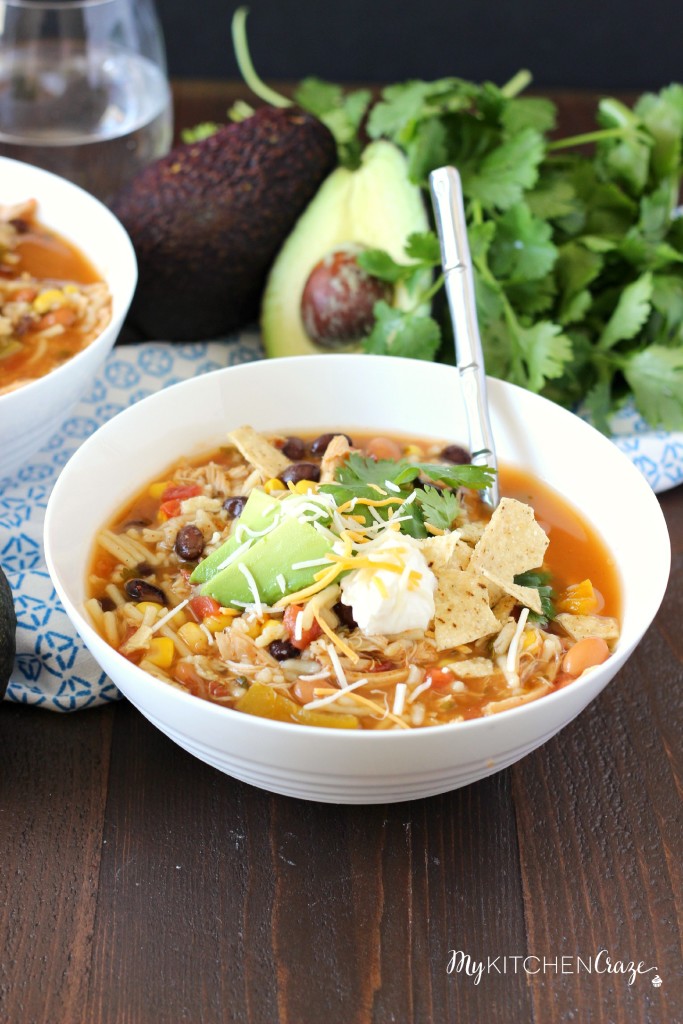 IMG_9057Taco Soup ~ mykitchencraze.com ~ A quick & easy soup recipe that has great flavor!