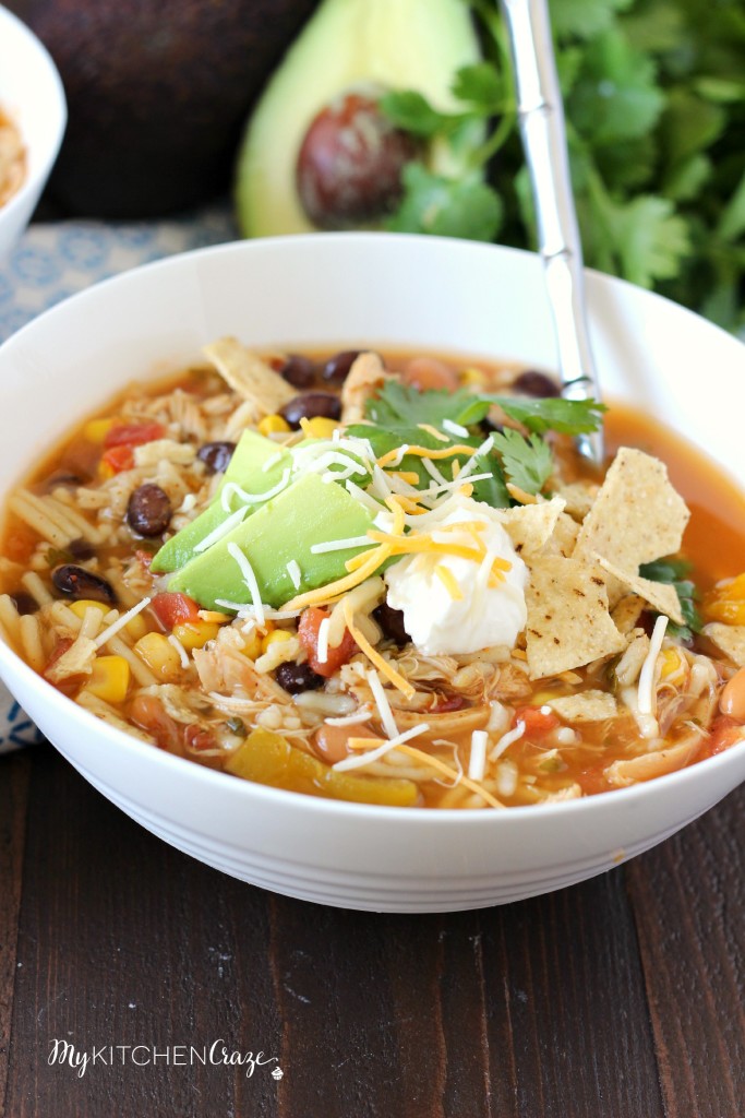 IMG_9061Taco Soup ~ mykitchencraze.com ~ A quick & easy soup recipe that has great flavor!