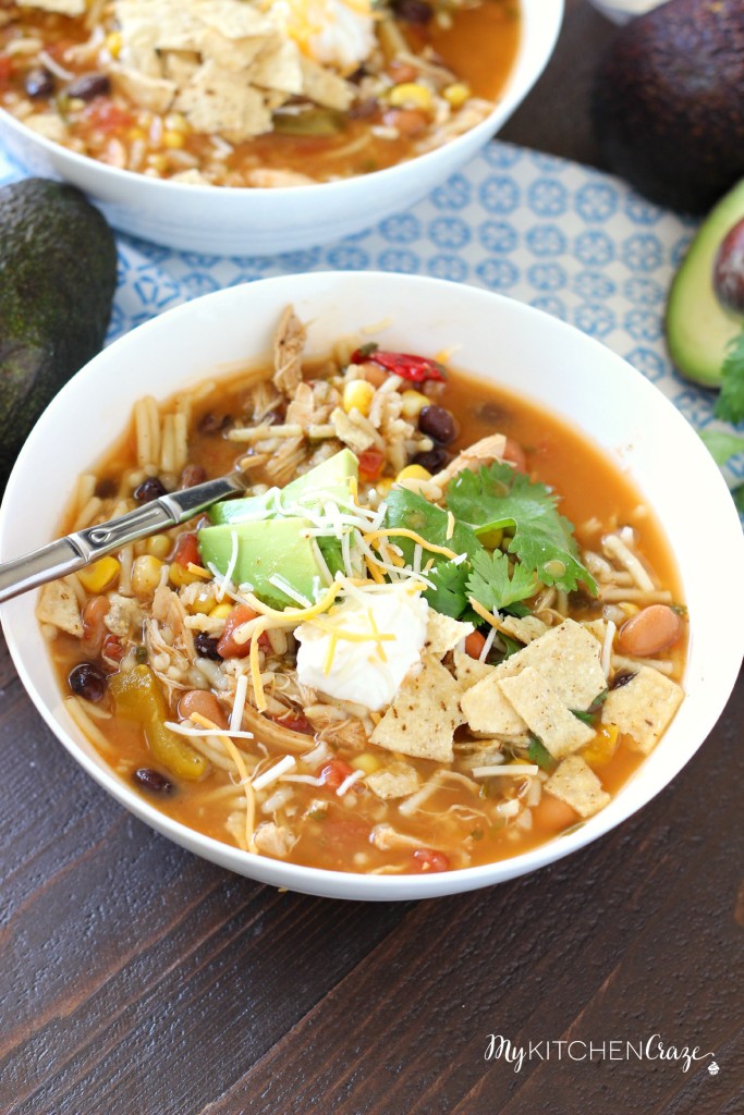 Taco Soup ~ mykitchencraze.com ~ A quick & easy soup recipe that has great flavor!