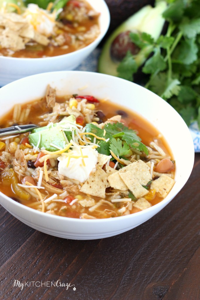 Taco Soup ~ mykitchencraze.com ~ A quick & easy soup recipe that has great flavor!