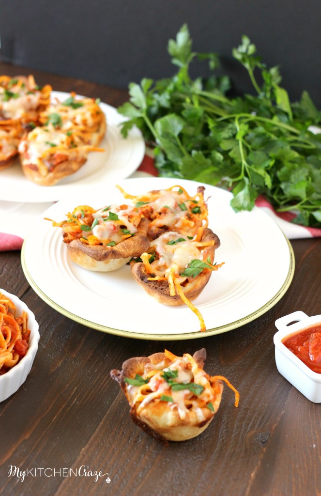 Spaghetti Cups ~ mykitchencraze.com ~ A great way to use up that leftover spaghetti!