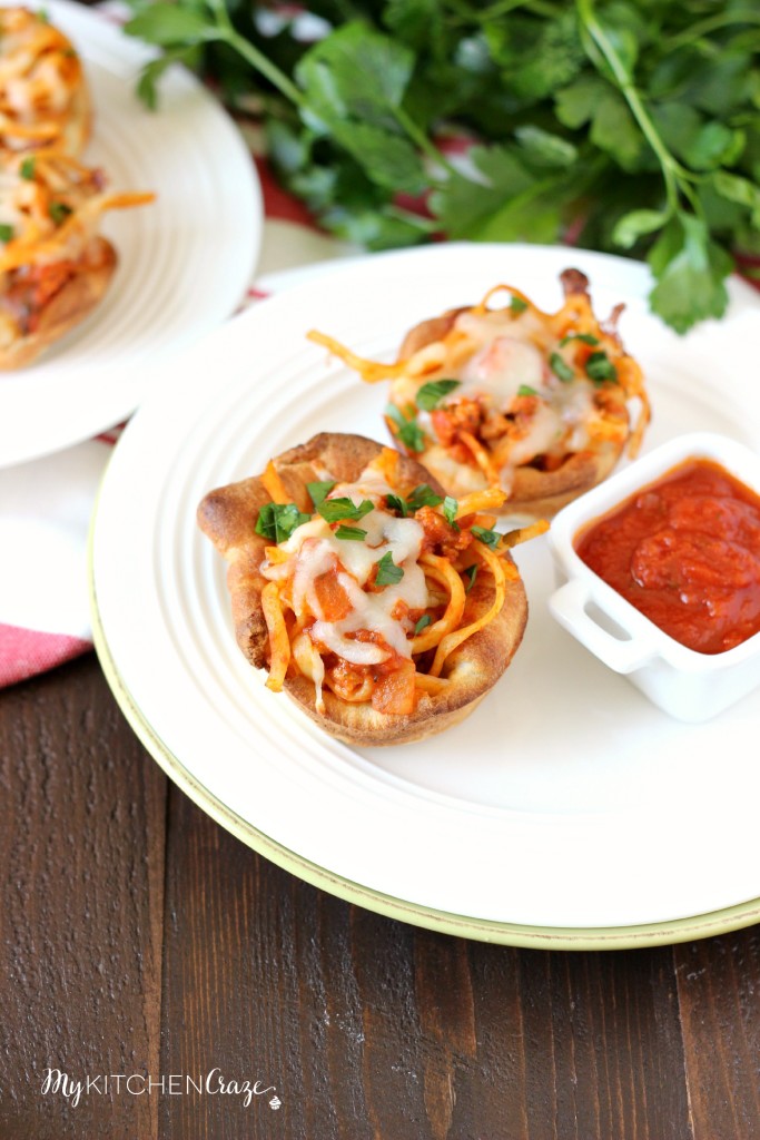 Spaghetti Cups ~ mykitchencraze.com ~ A great way to use up that leftover spaghetti!