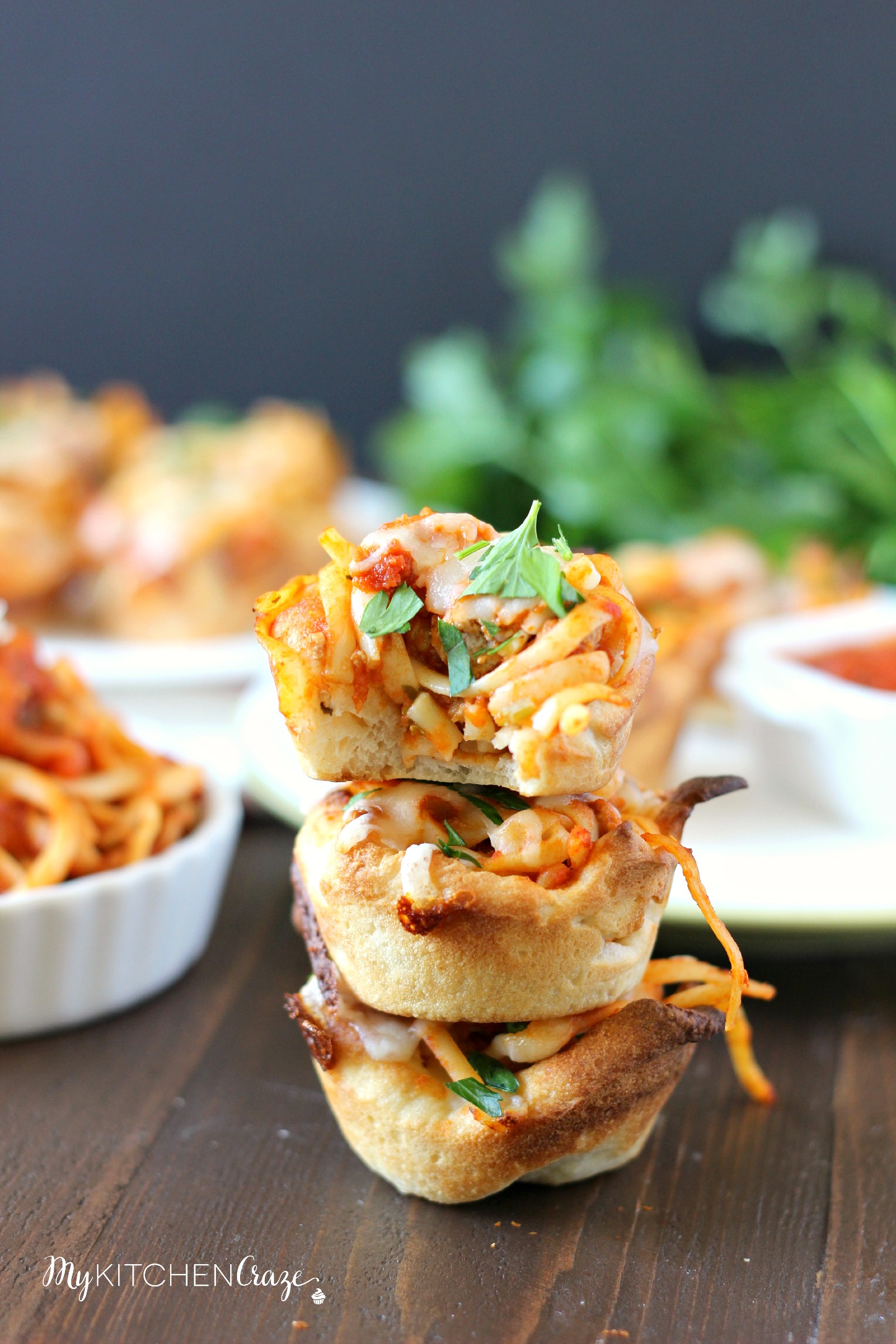 Spaghetti Cups ~ mykitchencraze.com ~ A great way to use up that leftover spaghetti!