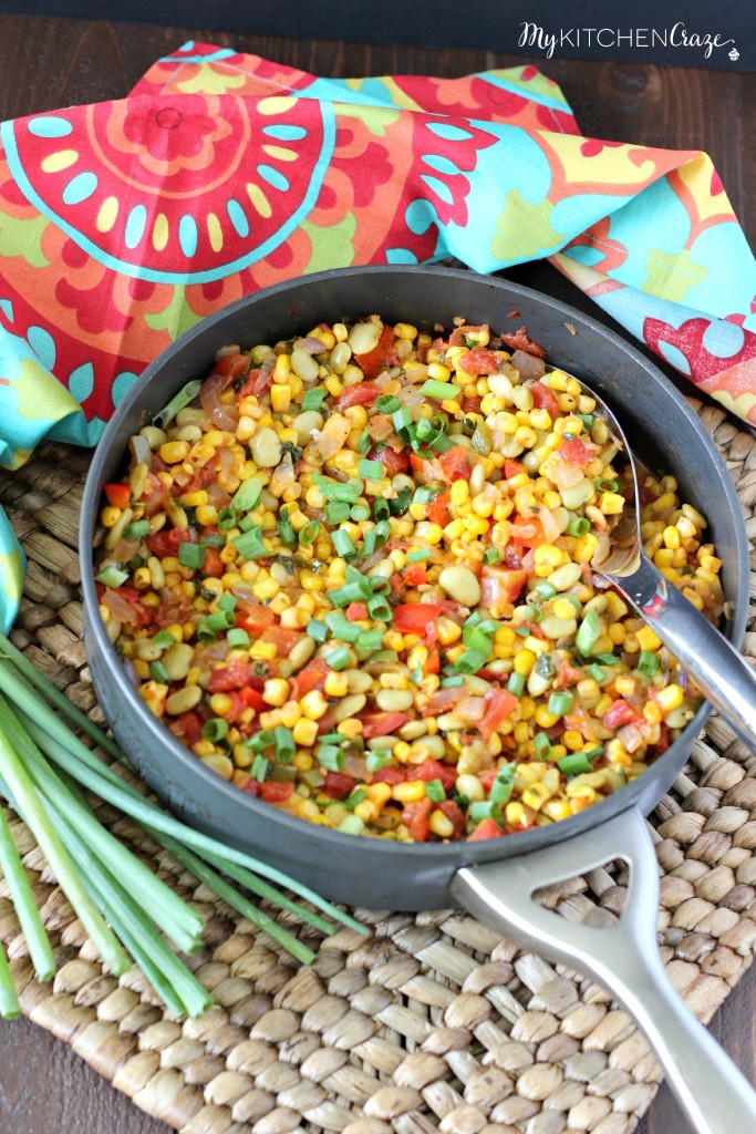 Succotash Ragout ~ mykitchencraze.com ~ A quick and easy side dish, that tastes delicious!