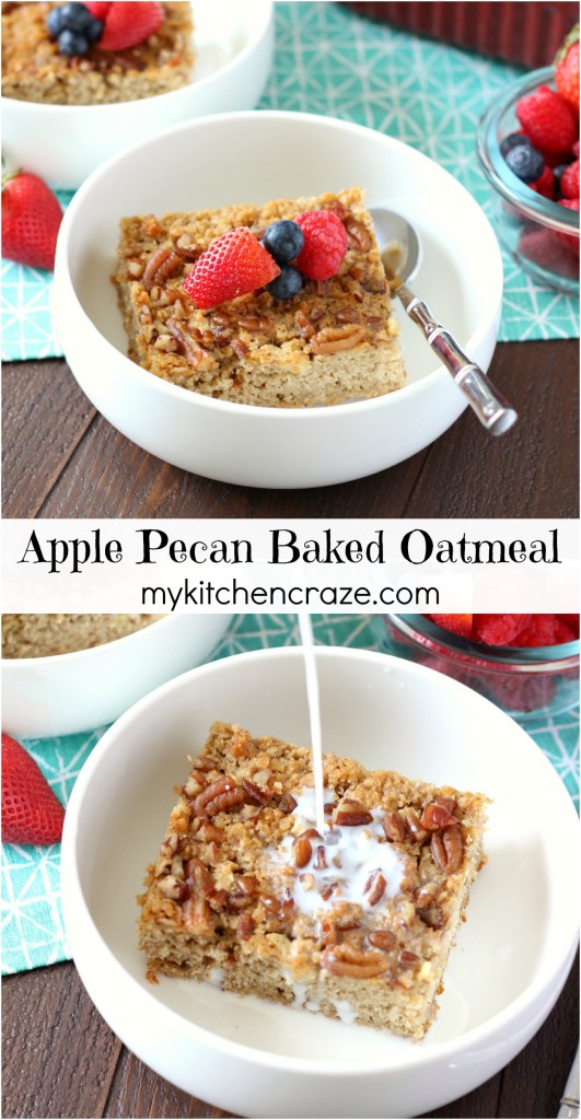 Apple Pecan Baked Oatmeal ~ mykitchencraze.com
