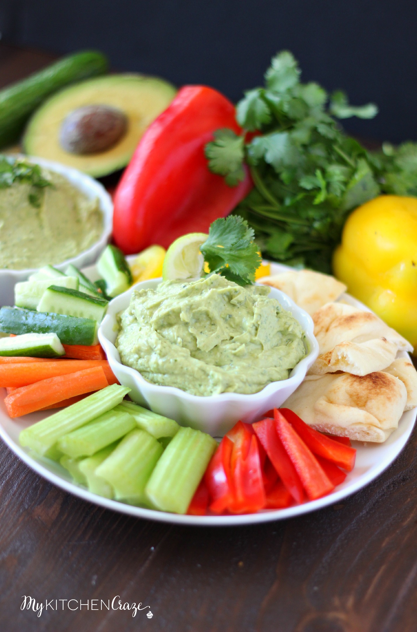 Avocado Yogurt Dip ~ mykitchencraze.com ~ Perfect for all sorts of vegetables and crackers. This dip needs to be at your next party!