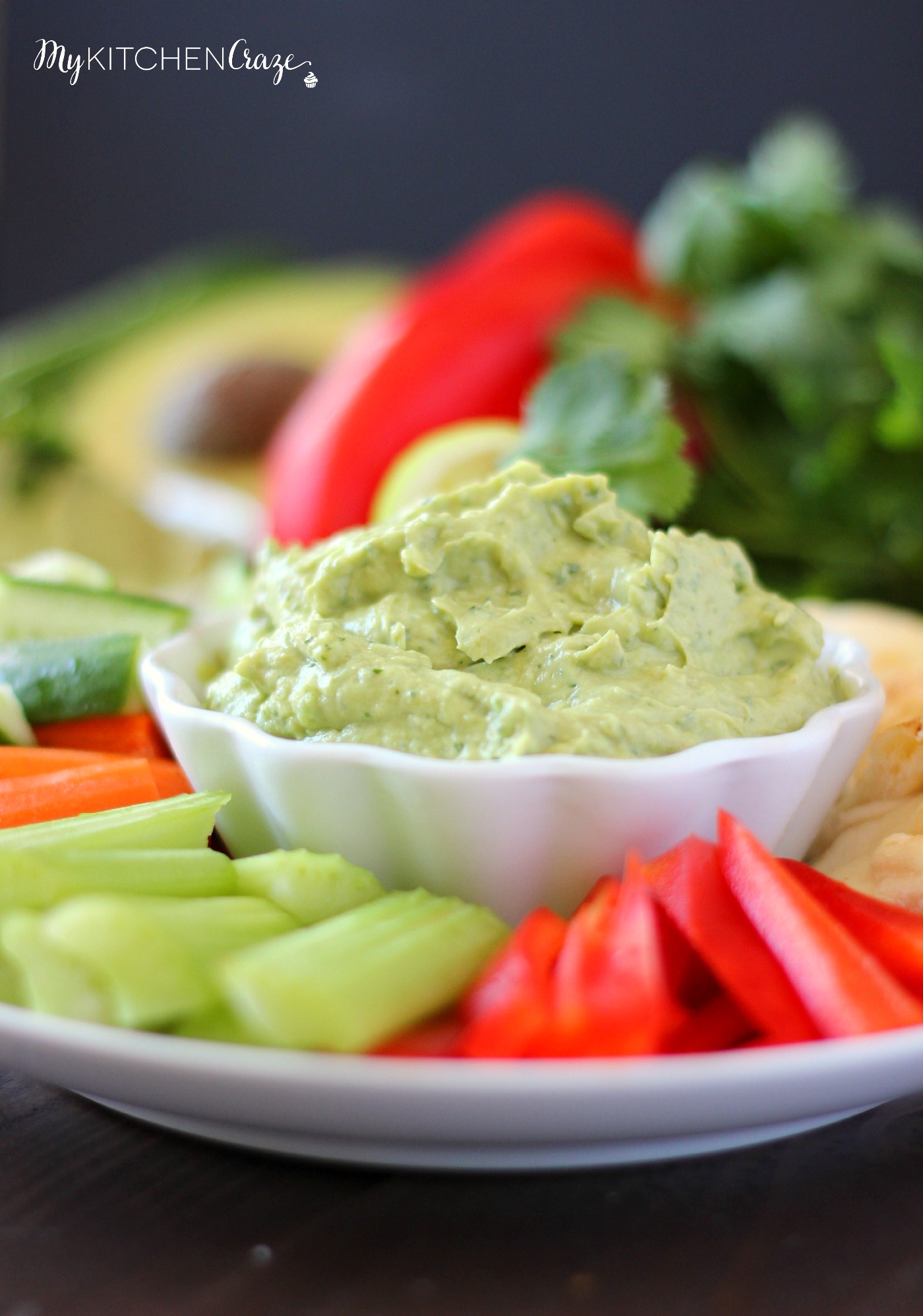 Avocado Yogurt Dip ~ mykitchencraze.com ~ Perfect for all sorts of vegetables and crackers. This dip needs to be at your next party!