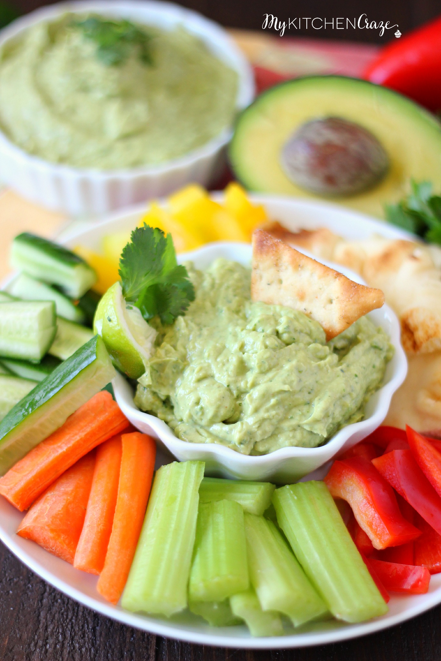 Avocado Yogurt Dip ~ mykitchencraze.com ~ Perfect for all sorts of vegetables and crackers. This dip needs to be at your next party!