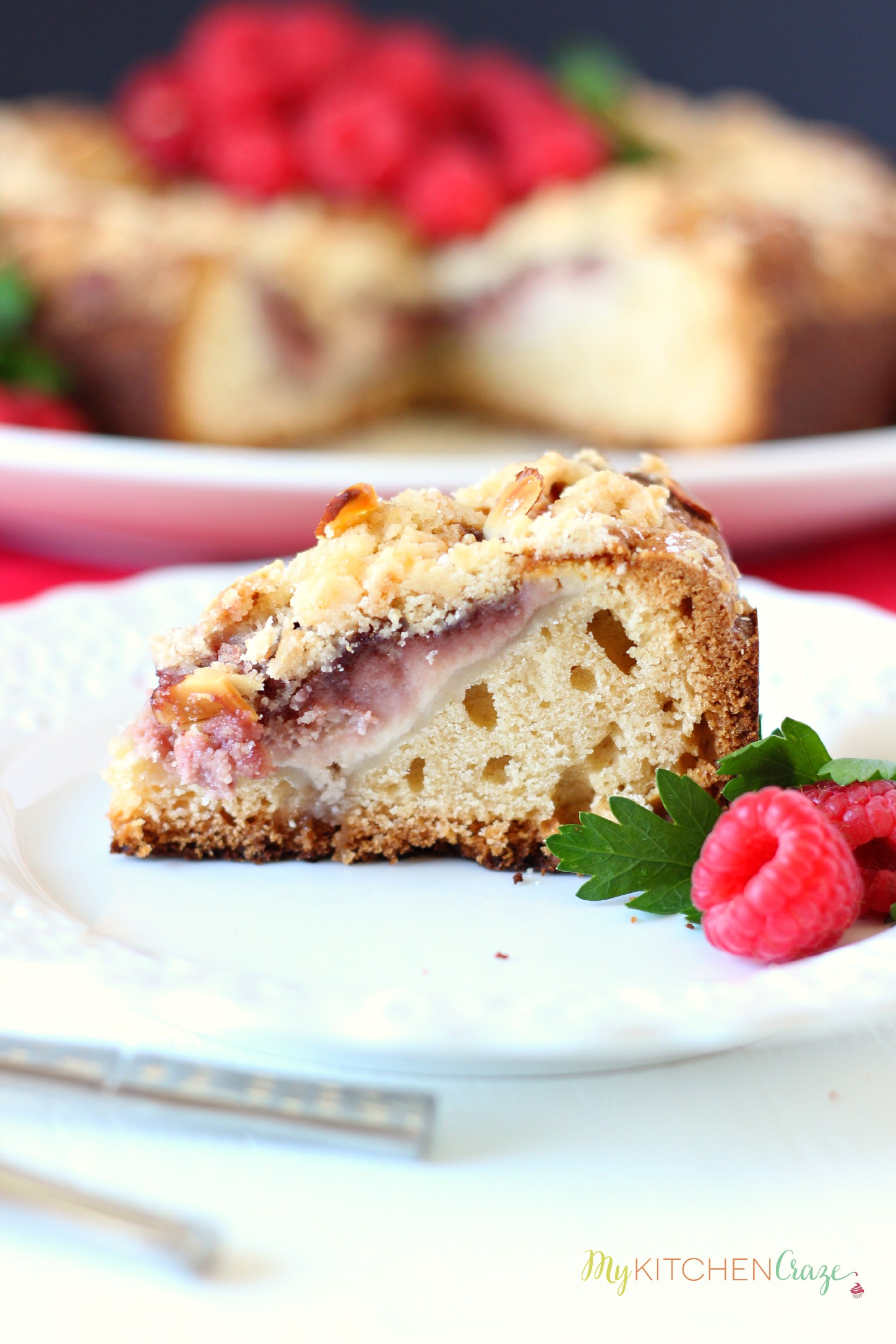 Raspberry Cream Cheese Coffee Cake ~ mykitchencraze.com
