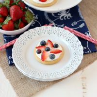 Mini Patriotic Fruit Pizzas ~ mykitchencraze.com ~ Perfect for the holidays or just because!