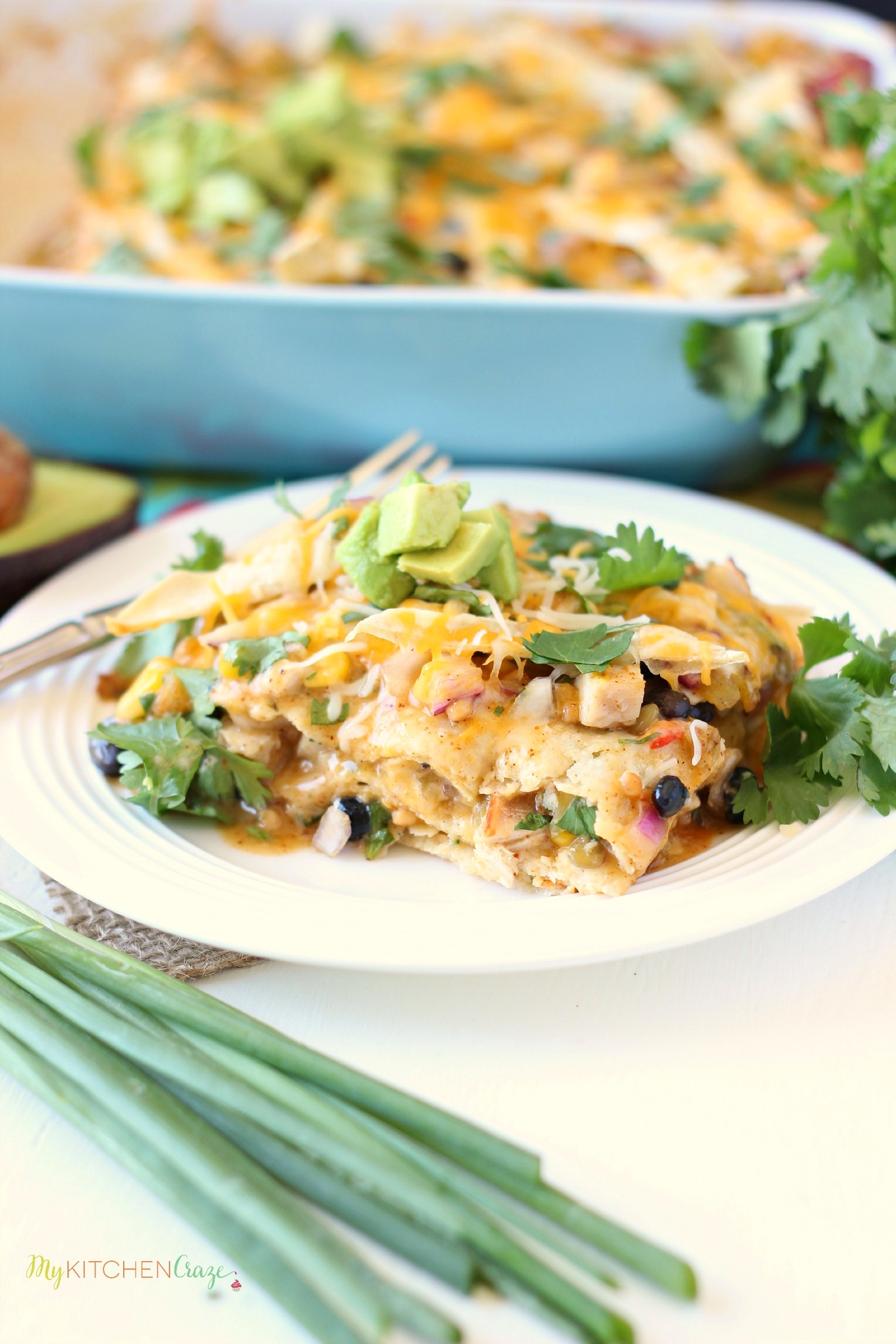 Southwest Chicken Tortilla Bake ~ mykitchencraze.com ~ Quick, easy & delicious. What more could you ask for dinner?