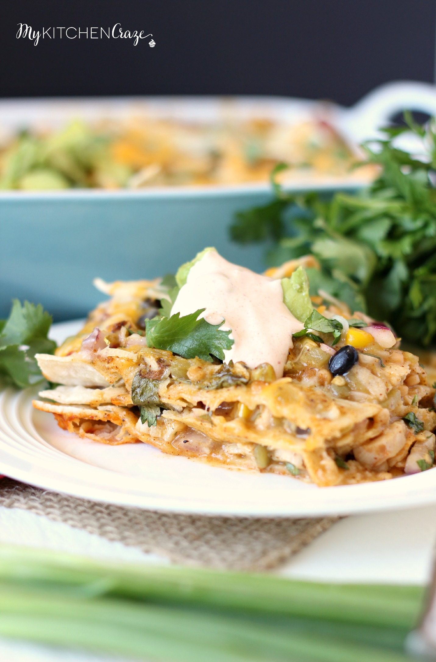 Southwest Chicken Tortilla Bake ~ mykitchencraze.com ~ Quick, easy & delicious. What more could you ask for dinner?