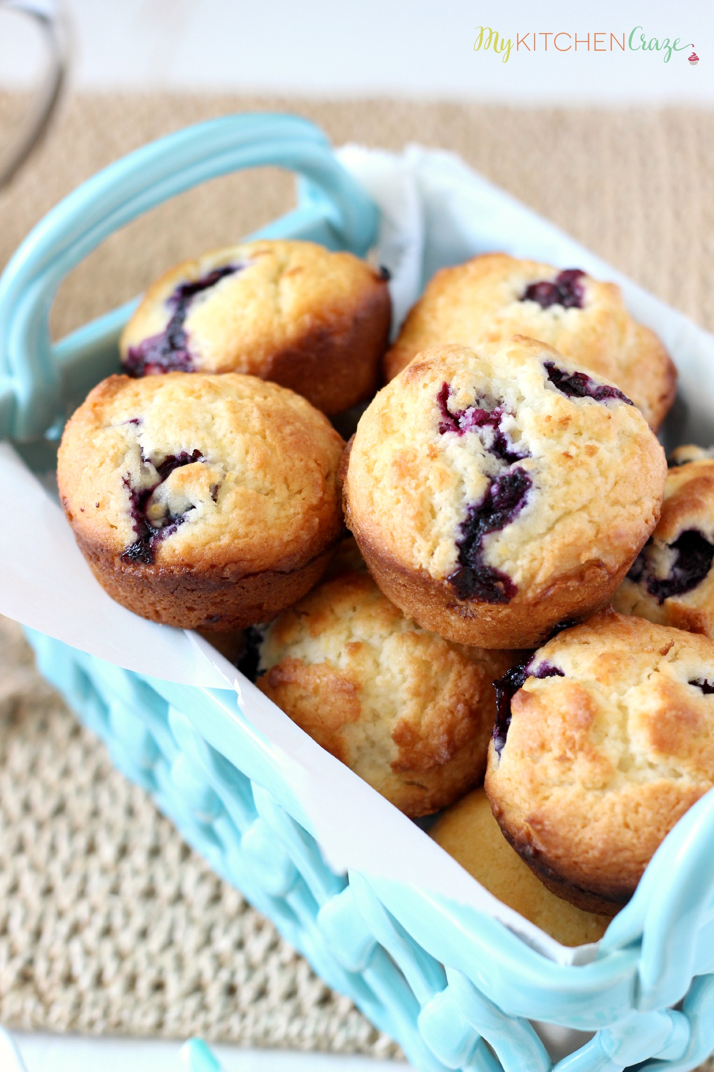 Blueberry Muffins ~ mykitchencraze.com ~ Moist and delicious muffins are filled with juicy blueberries. These Blueberry Muffins are perfect for breakfast.