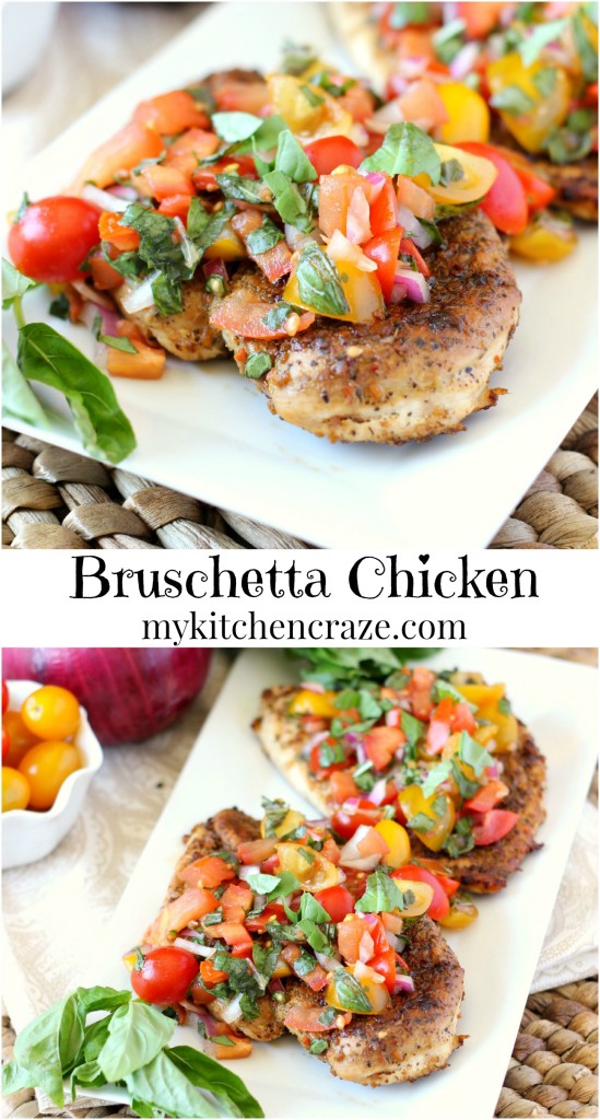 Bruschetta Chicken ~ mykitchencraze.com ~ A delicious and flavorful meal that the whole family will love.