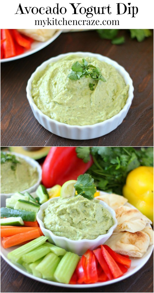 Avocado Yogurt Dip ~ mykitchencraze.com ~ Perfect for all sorts of vegetables and crackers. This dip needs to be at your next party!