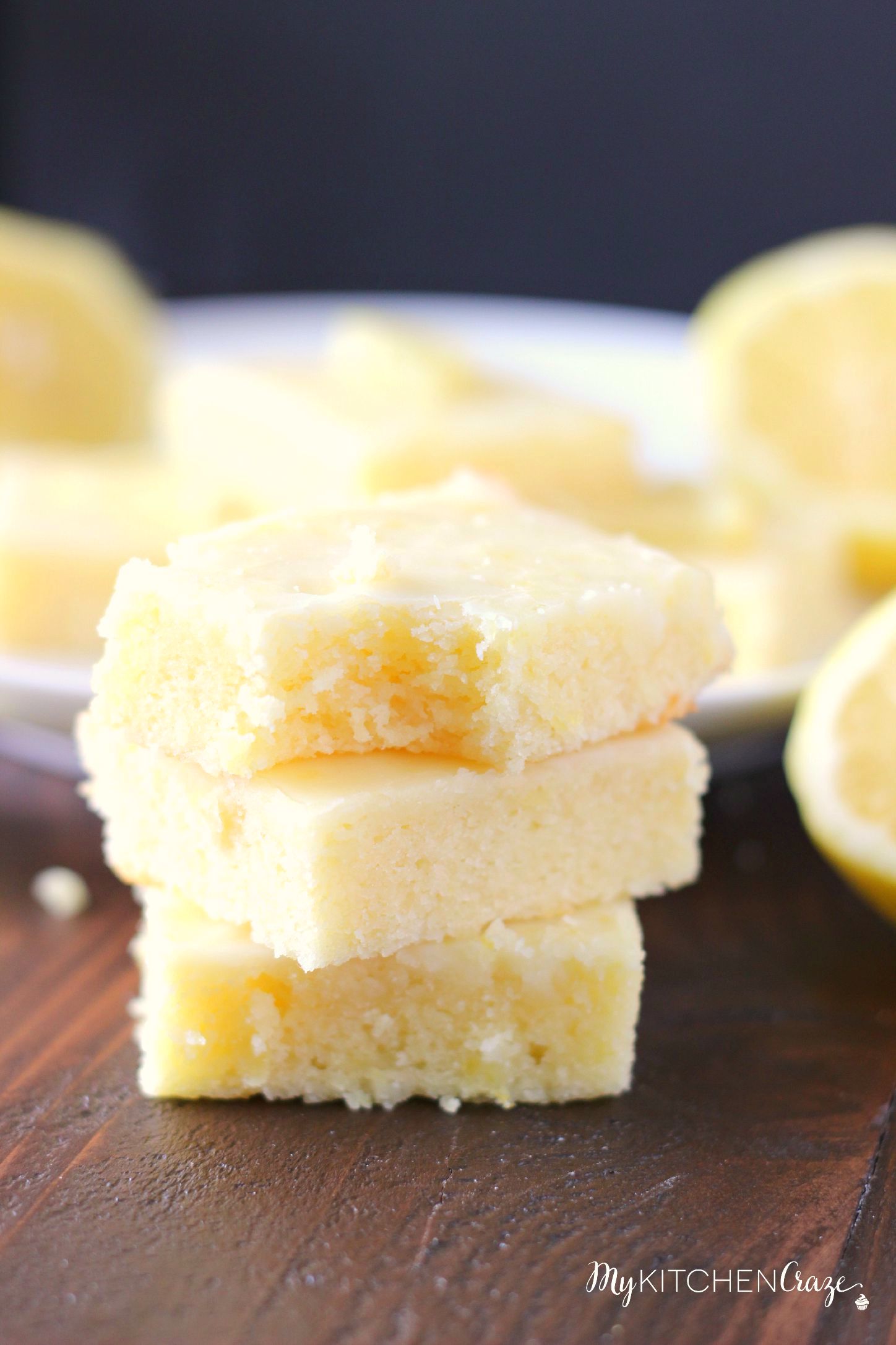 Glazed Lemon Brownies ~ mykitchencraze ~ Brownies that are quick and easy to make, plus they are a lemon lovers dream come true!