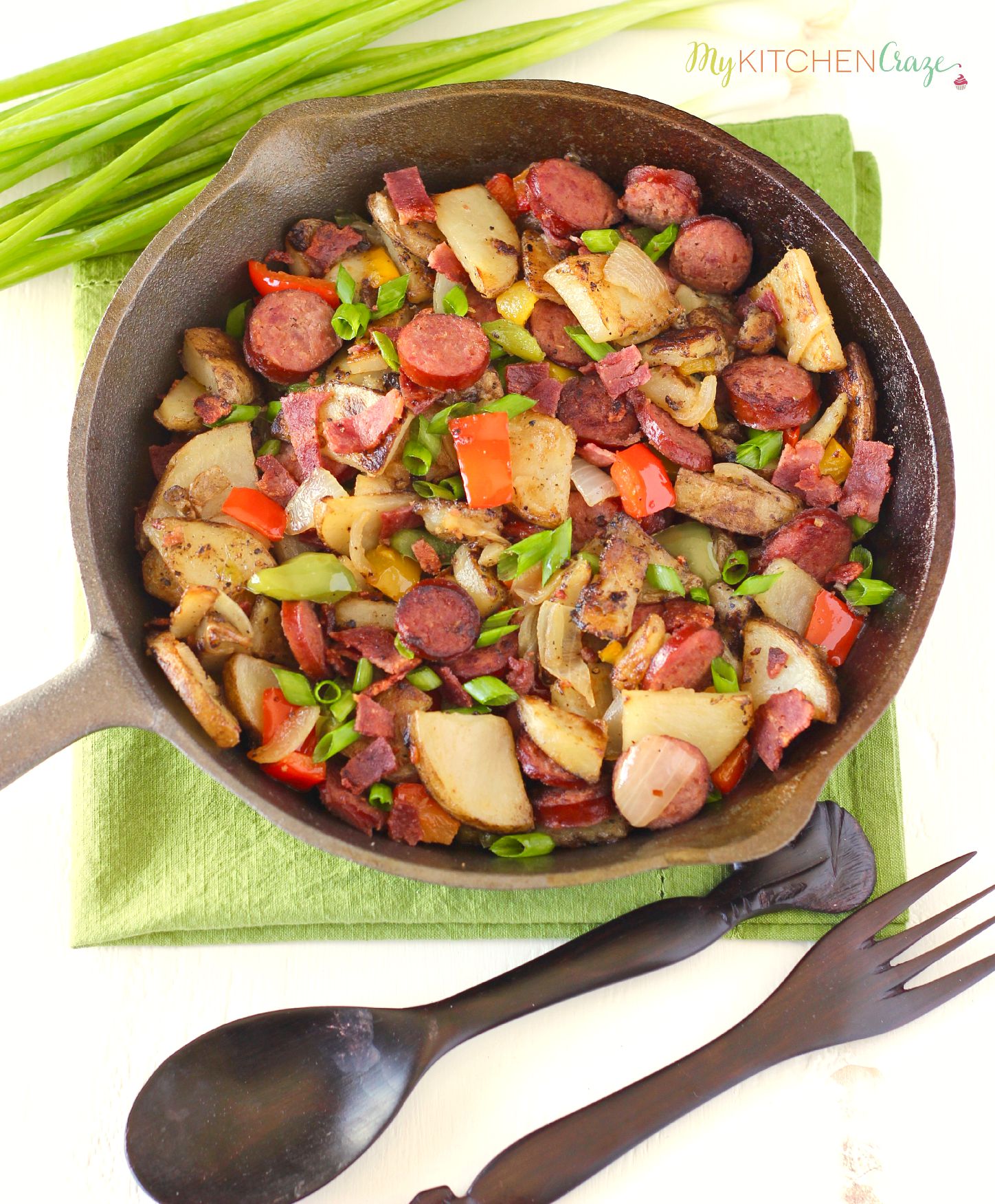 Beef Kielbasa & Potato Skillet ~ mykitchencraze.com ~ Beef Kielbasa and Potato Skillet is a hearty delicious meal. On your table within 30 minutes and only uses one skillet, this dish makes cooking and cleaning a breeze.