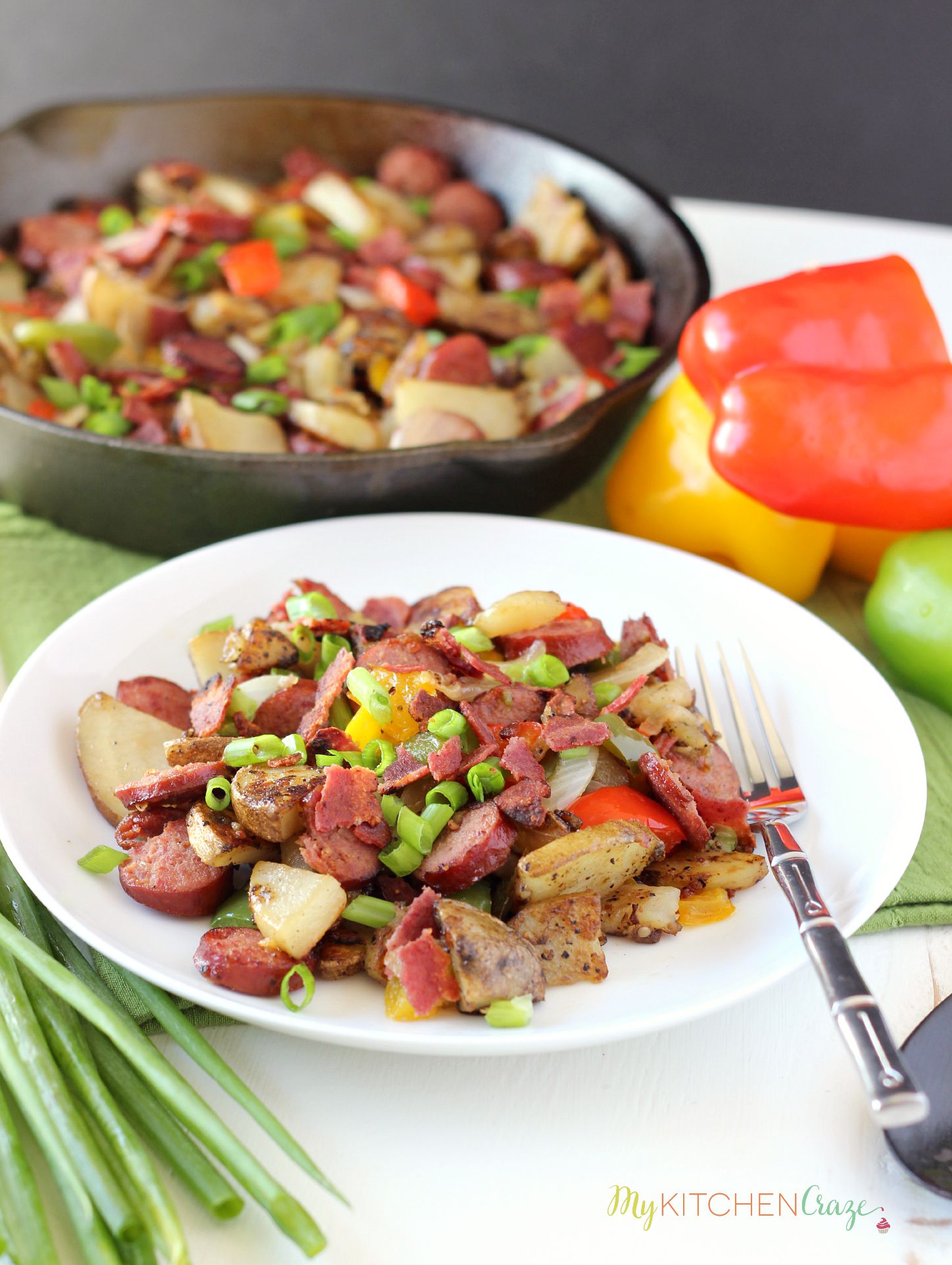 Beef Kielbasa & Potato Skillet ~ mykitchencraze.com ~ Beef Kielbasa and Potato Skillet is a hearty delicious meal. On your table within 30 minutes and only uses one skillet, this dish makes cooking and cleaning a breeze.