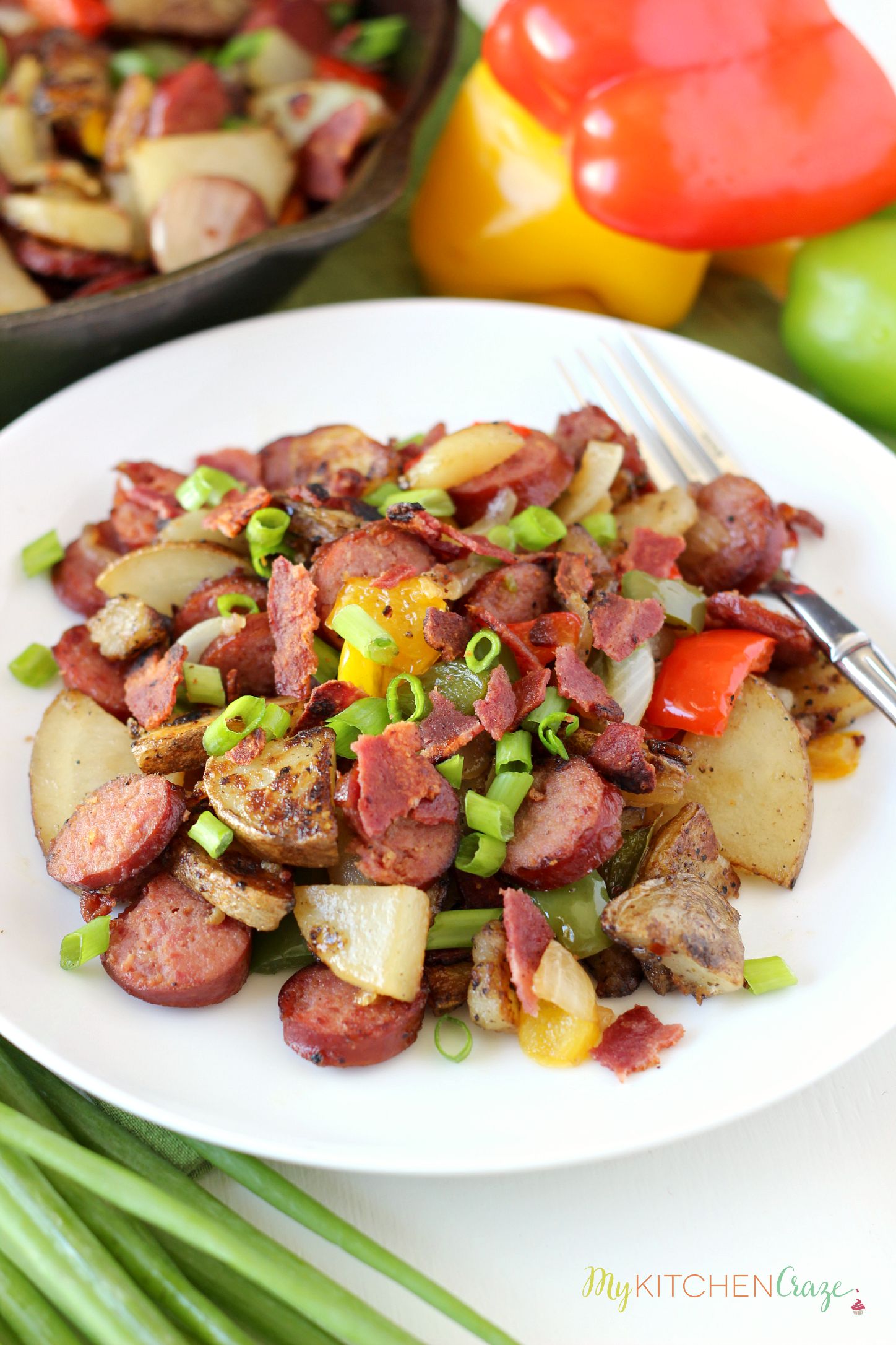 Beef Kielbasa & Potato Skillet ~ mykitchencraze.com ~ Beef Kielbasa and Potato Skillet is a hearty delicious meal. On your table within 30 minutes and only uses one skillet, this dish makes cooking and cleaning a breeze.