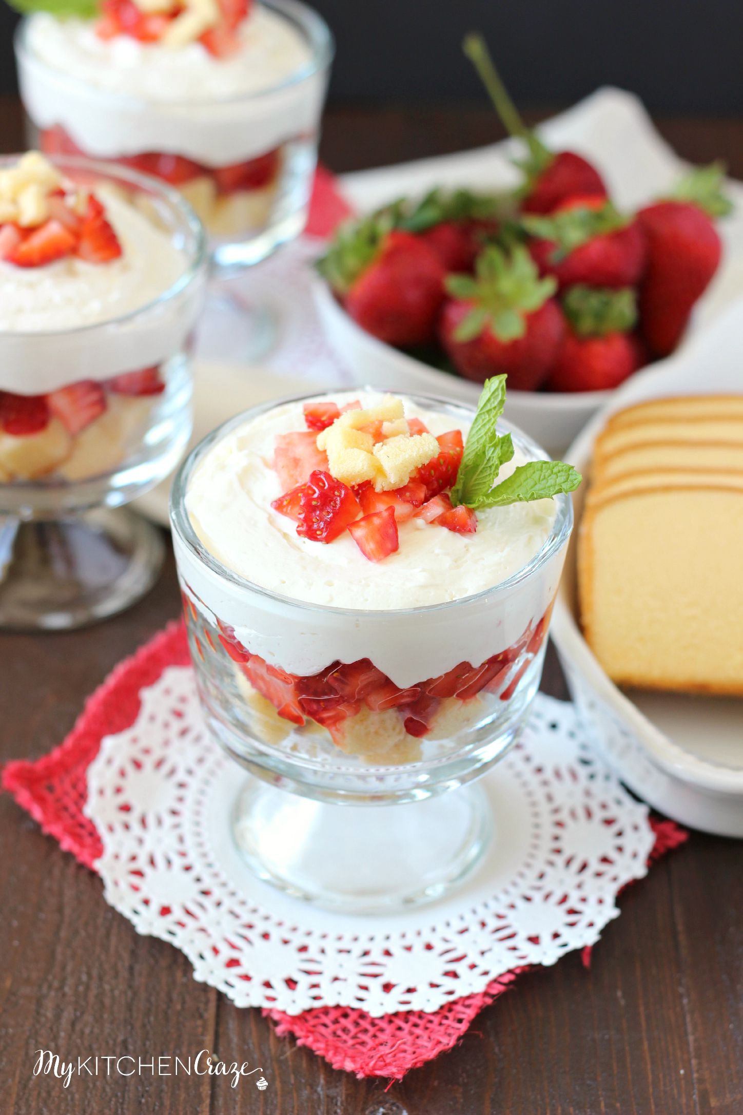 No Bake Strawberry Cheesecake Trifle ~ mykitchencraze.com