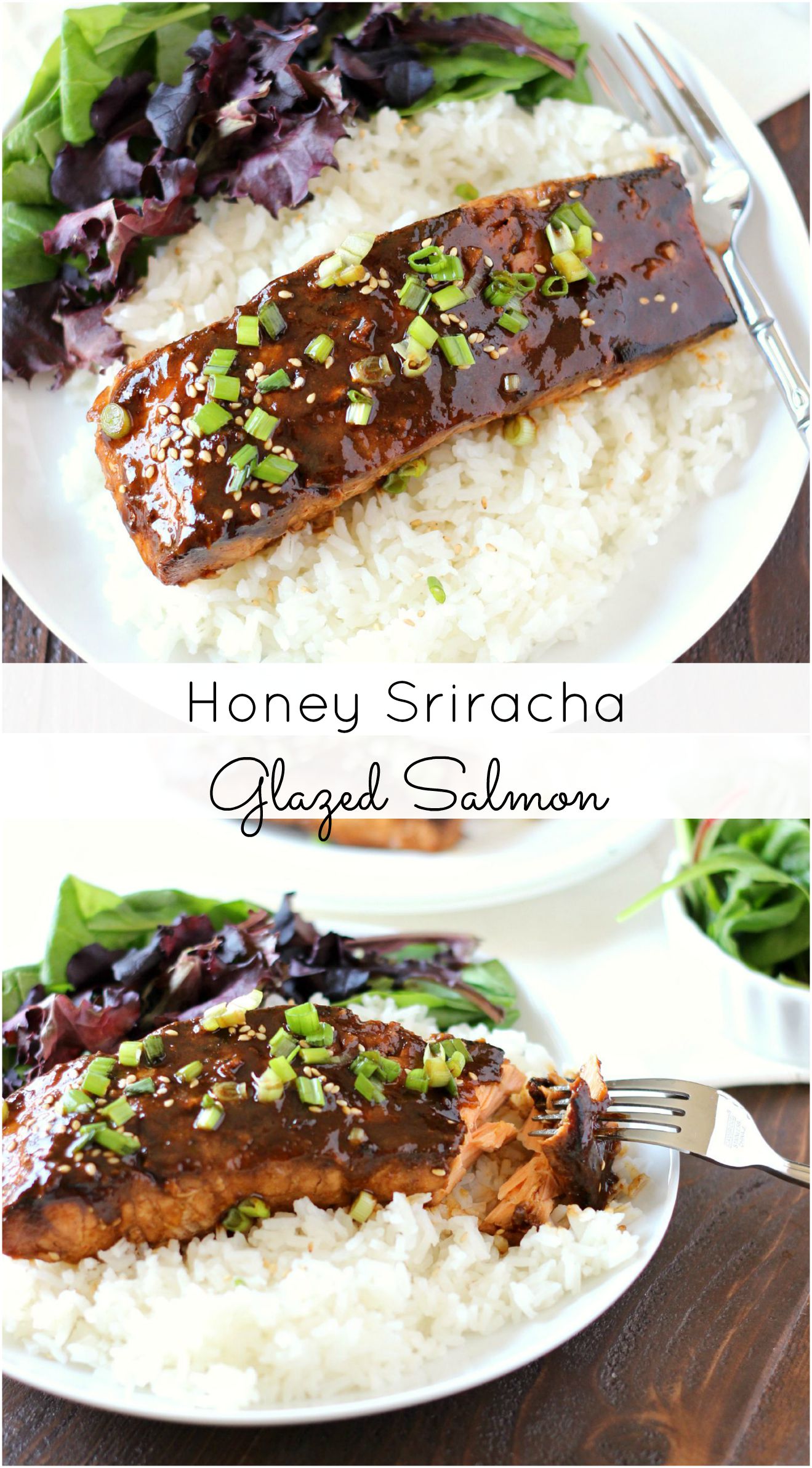 Honey Sriracha Glazed Salmon ~ mykitchencraze.com